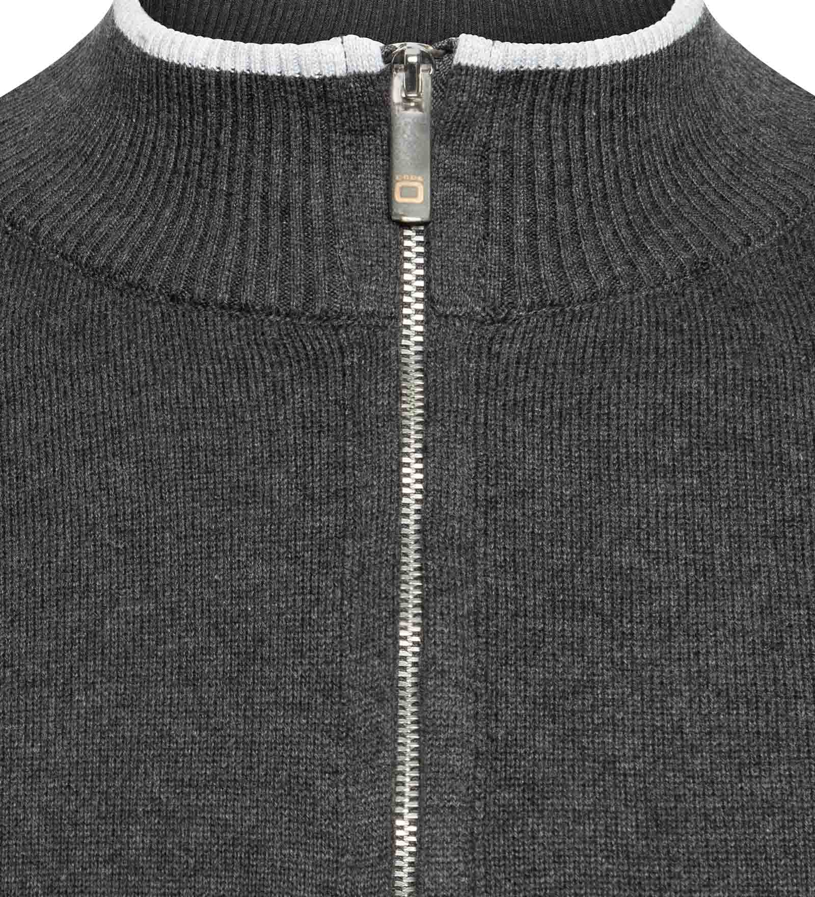 Jersey cremallera cuello Gris para Hombre 