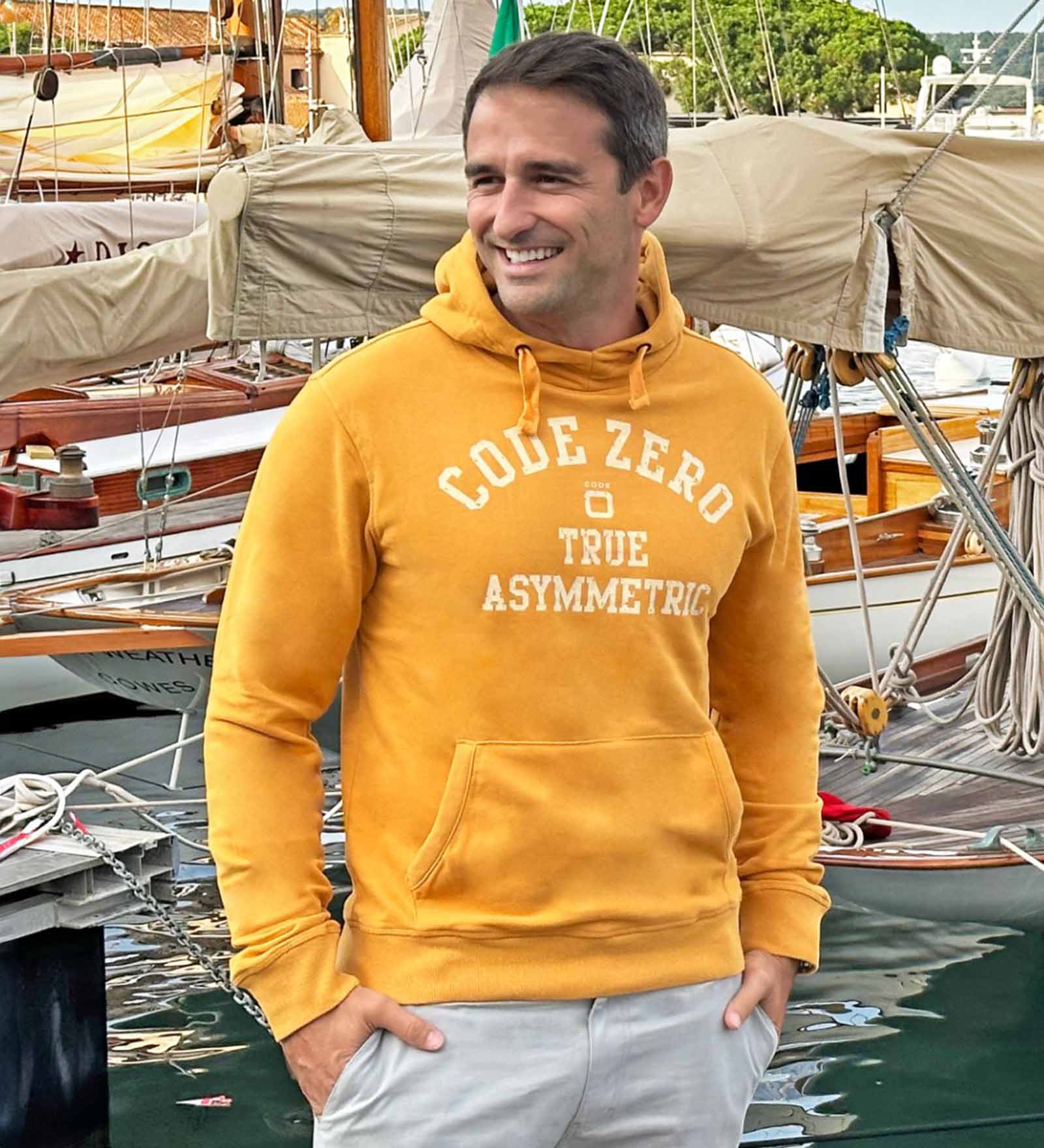 Yellow hoodie men sale