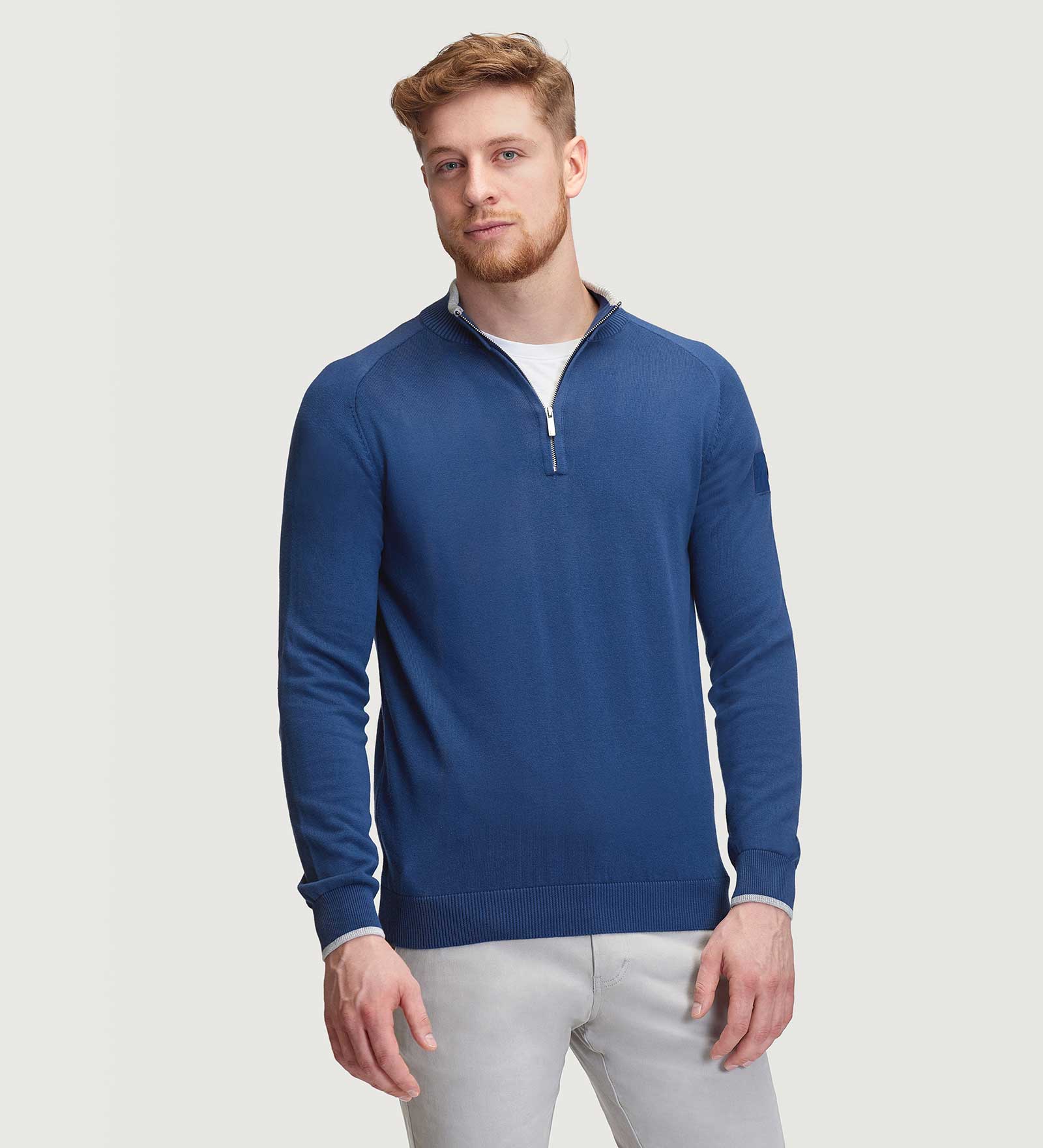 CODE-ZERO Half-Zip Sweater Men Rigging Navy Blue M | CODE-ZERO