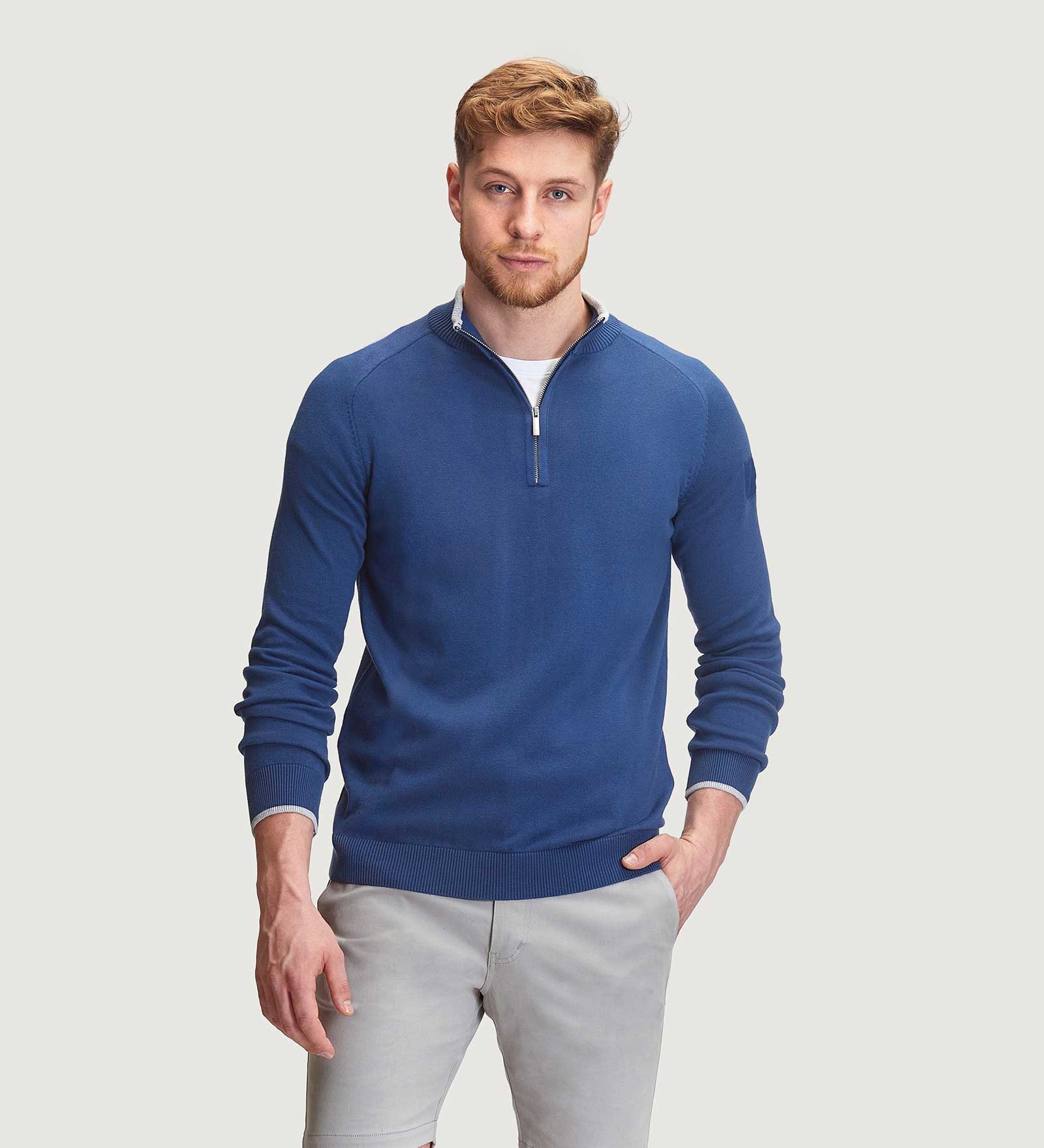 CODE-ZERO Half-Zip Sweater Men Rigging Navy Blue M | CODE-ZERO